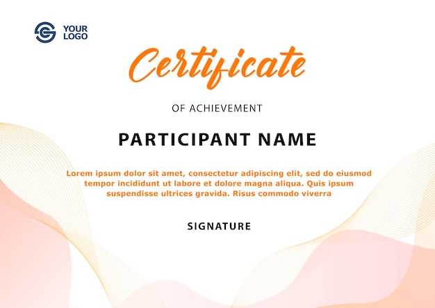 zachte elegante certificaatsjabloon