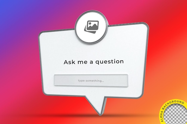 Zadaj Mi Pytanie Renderowanie Ramki Interfejsu 3d W Mediach Społecznościowych Instagram