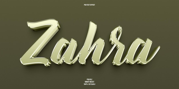 Zahra 3d text effects mockup