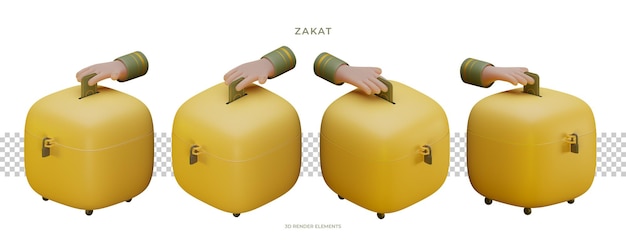 Zakat 3d render ontwerpelementen