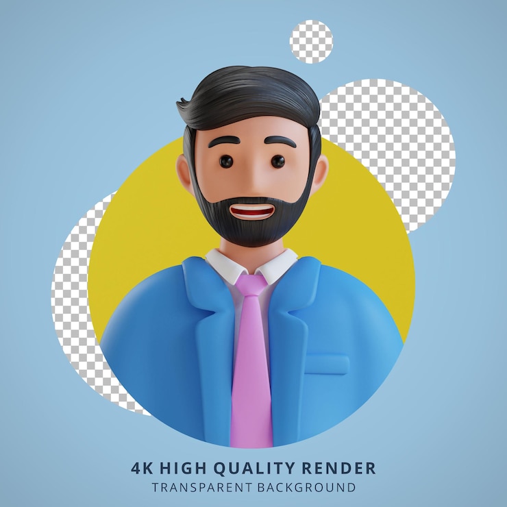 Zakelijk manager 3D cartoon avatar portret