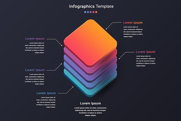 PSD zakelijke 3d infographic stappen