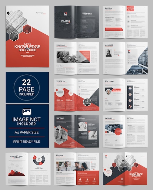 Zakelijke brochure psd 22 pagina ontwerpsjabloon