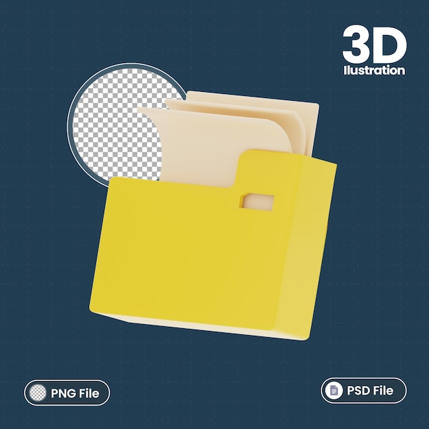 PSD zakelijke documentpictogram 3d illustratie