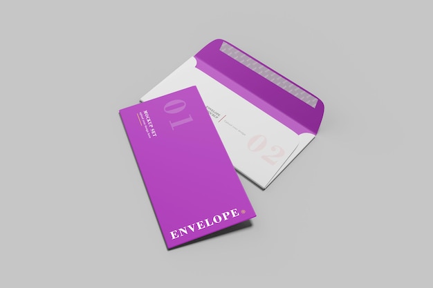 zakelijke envelop mockup ontwerp 3D-rendering