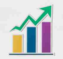 PSD zakelijke groei staafdiagram pictogram