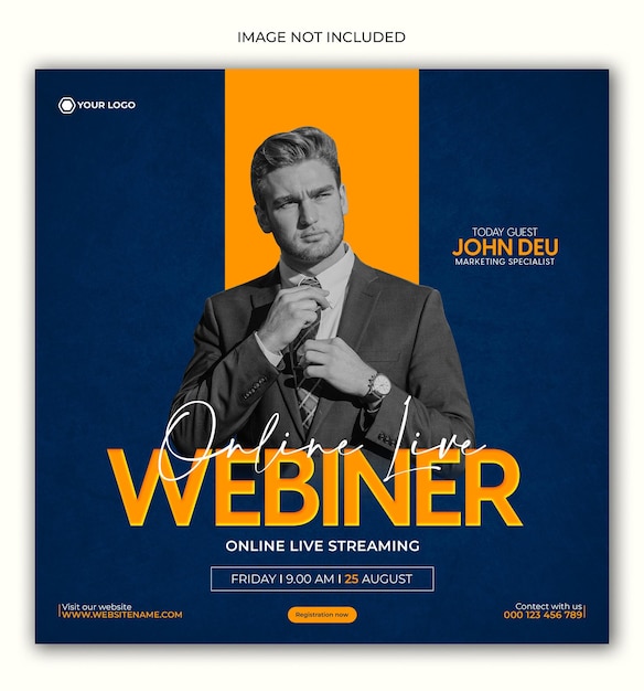 PSD zakelijke live webinar en zakelijke social media postsjabloon