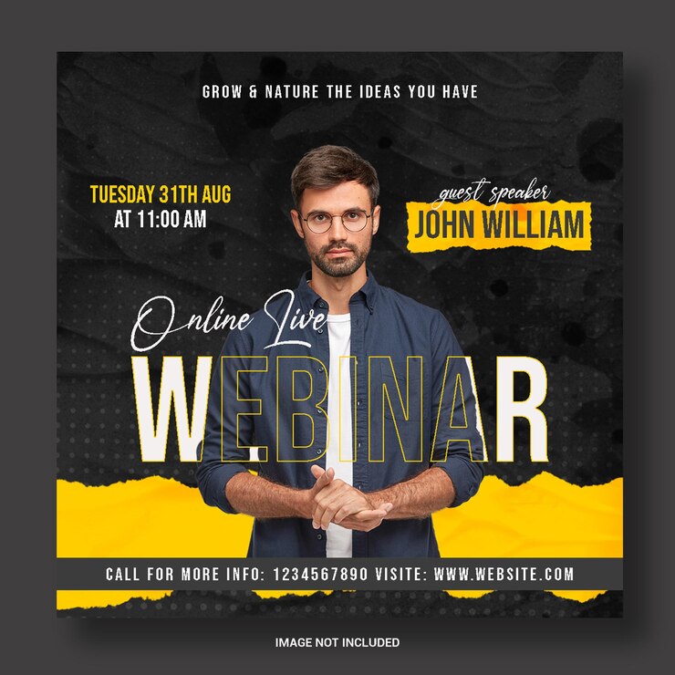 Zakelijke live webinar sociale media Instagram postbannersjabloon