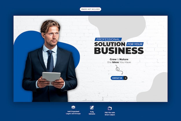 Zakelijke promotie en corporate webbanner sjabloon