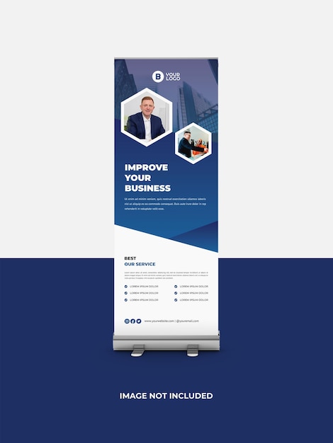 PSD zakelijke roll-up banner sjabloonontwerp