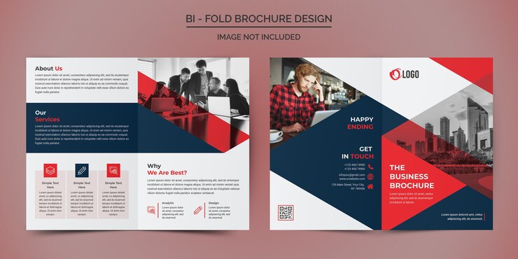 PSD zakelijke tweevoudige brochure ontwerpsjabloon