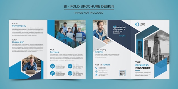 Zakelijke tweevoudige brochure ontwerpsjabloon