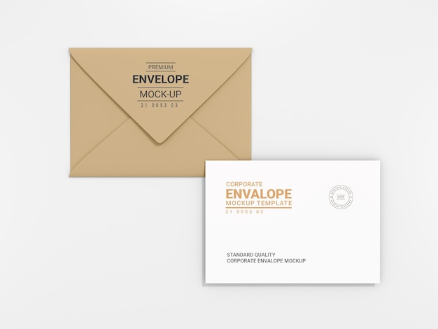 PSD zakelijke wenskaart en envelop mockup