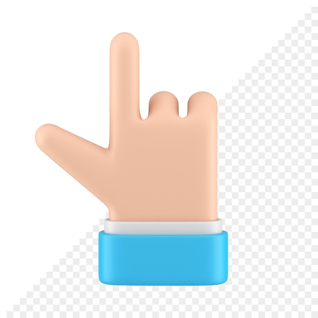 Zakenman hand wijsvinger aanwijzer reclame touchscreen swipe gebaar 3D-pictogram