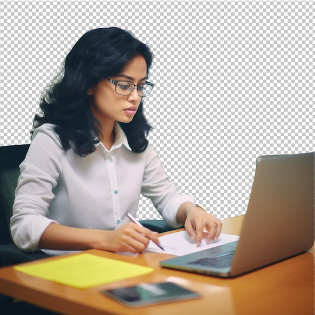 PSD zakenvrouwen die aan een laptop werken