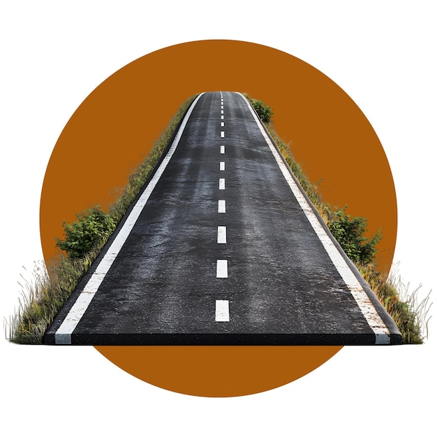 zakrzywiona droga lub autostrada z oznaczeniami odizolowanymi na przezroczystym tle droga i autostrada png