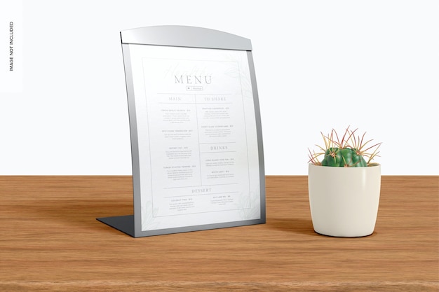 Zakrzywiona makieta menu na stole