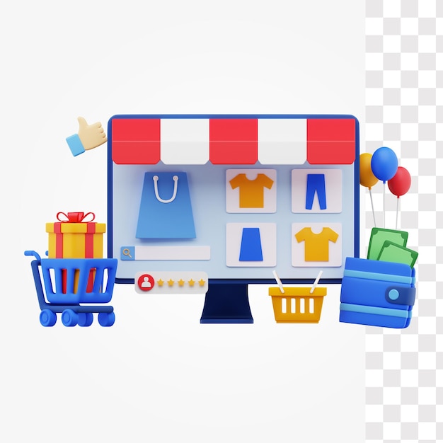 Zakupy aplikacja ilustracja 3D