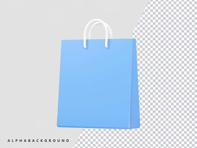 Zakupy ikona ilustracja wektorowa renderowania 3d przezroczysta