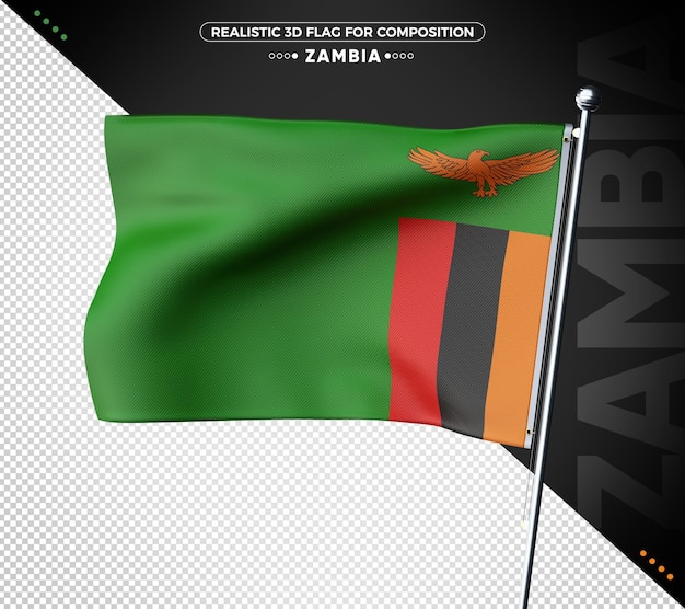 PSD zambia 3d geweven vlag voor samenstelling