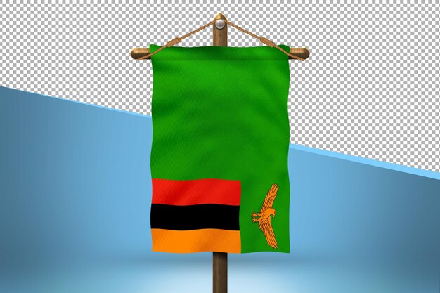 PSD zambia hang vlag ontwerp achtergrond