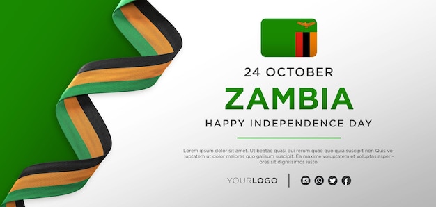 PSD zambia national independence day celebration banner, national anniversary