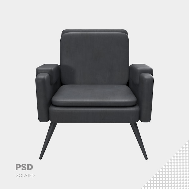 PSD zamknij się na fotelu na kanapie 3d na białym tle premium psd