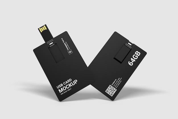 Zamknij się na makiecie karty USB na białym tle