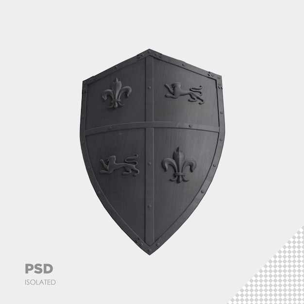 PSD zamknij się na tarczy 3d izolowane premium psd