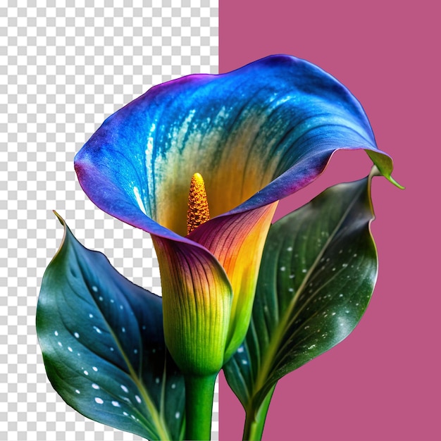 透明な背景に隔離されたザンテデスキアの花