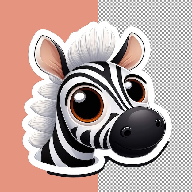 PSD zany zebra foal png sticker