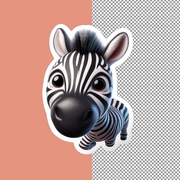 PSD adesivo png zany zebra foal