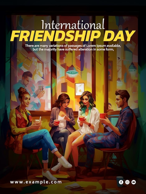 PSD zaprezentowano szablon psd plakatu z okazji dnia przyjaźni mocy