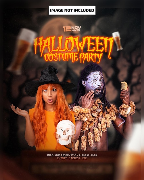 Zaproszenie na przyjęcie kostiumowe na Halloween