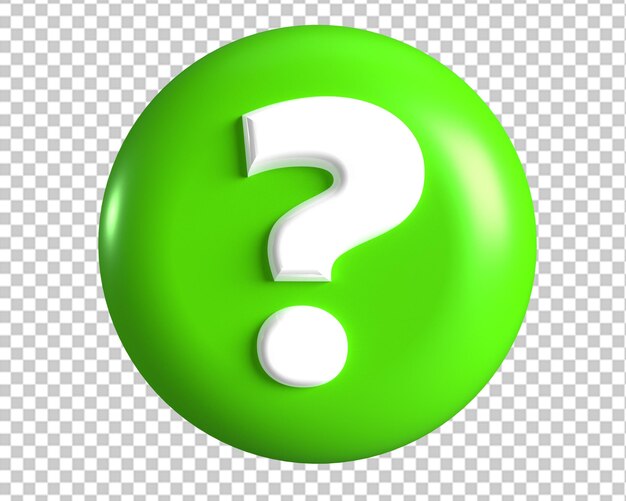 PSD zapytaj znak zapytania zielony ikona renderowania 3d