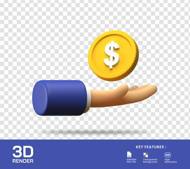 Zarabiaj Pieniądze W Dolarach Ilustracja 3d