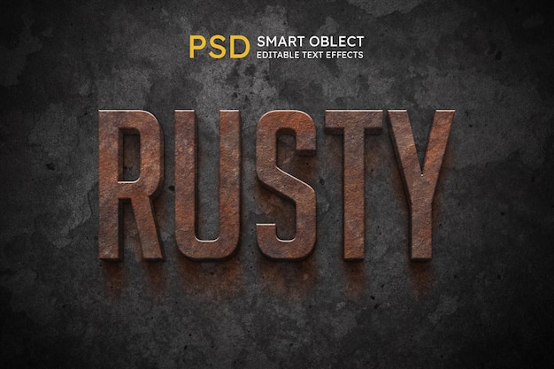 Zardzewiały efekt stylu tekstu