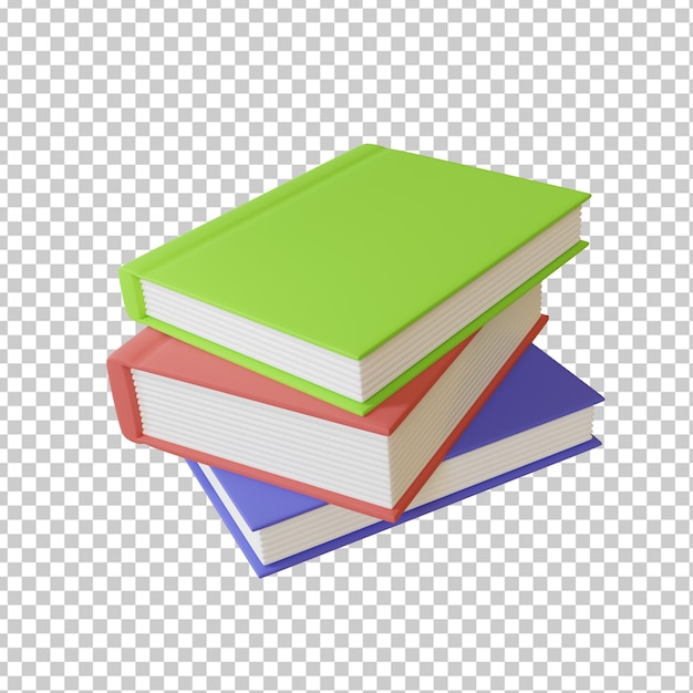 Zarezerwuj obiekt 3d render wysokiej rozdzielczości przezroczysty element png dla edukacji