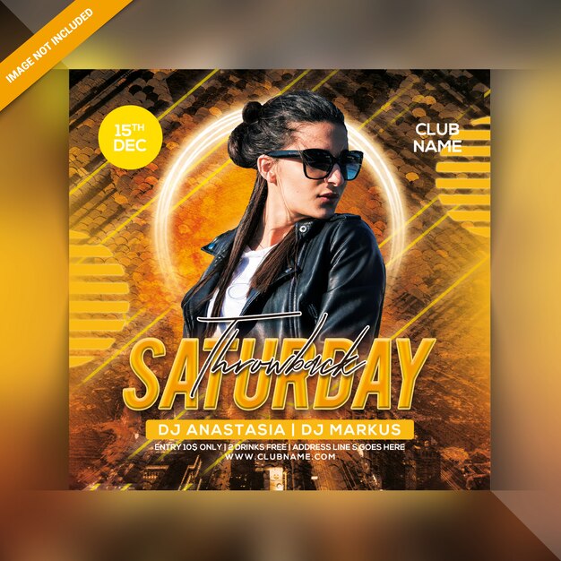 Zaterdag throwback party flyer