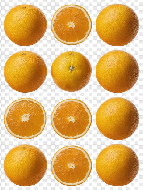 PSD zbiór pomarańczy z białym tłem z niebieskim tłem