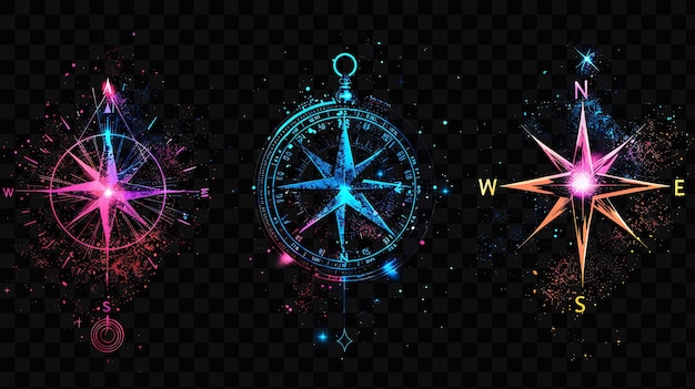 Zbiór Różnych Symboli, W Tym Kompas Kompas I Gwiazda