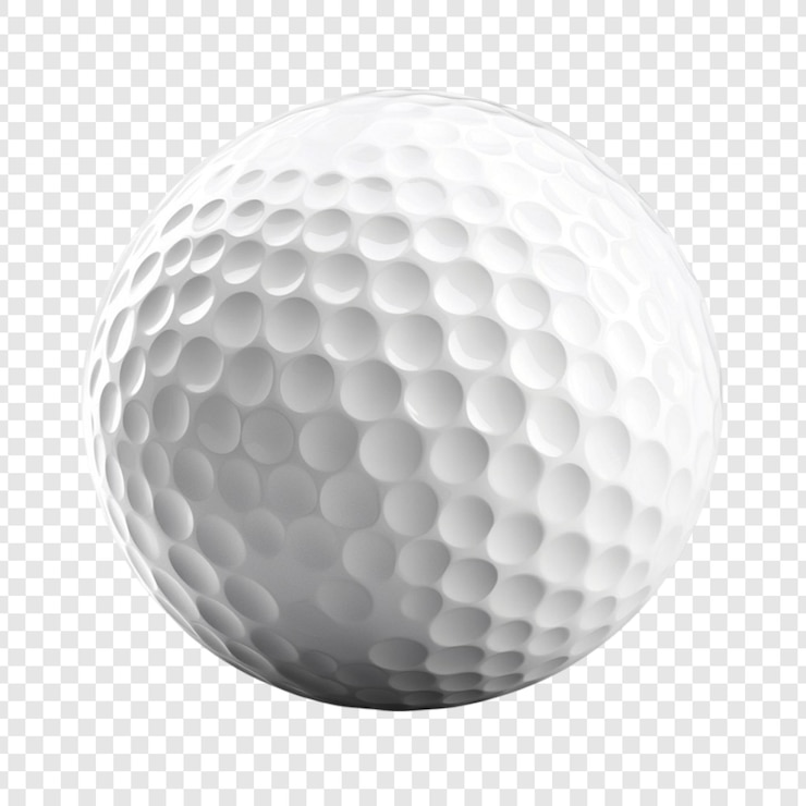PSD zbliżenie białej piłki golfowej w grze sportowej