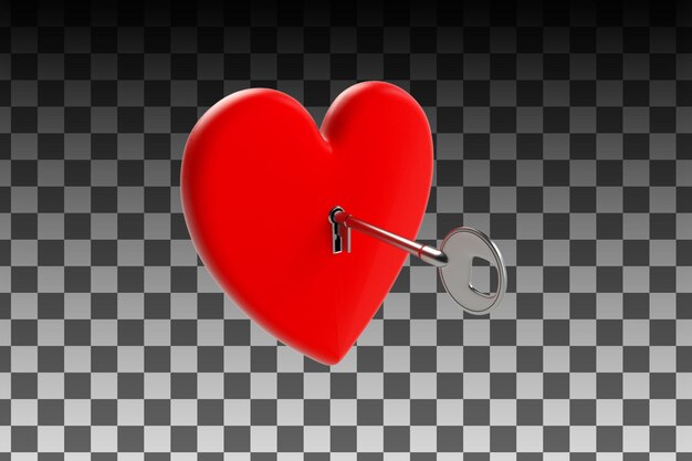 Zbliżenie Key Heart Love Izolowane Na Tle Png