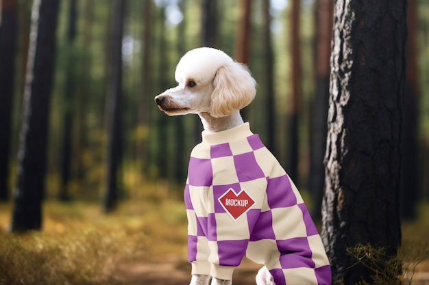 PSD zbliżenie modelu psów noszących odzież