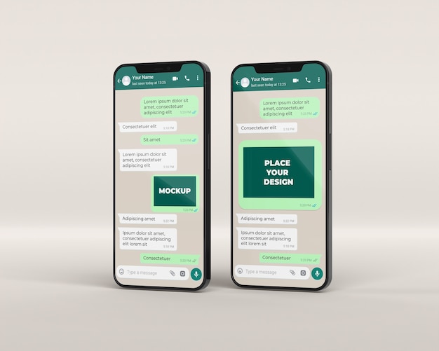 Zbliżenie na czacie makiety telefonu