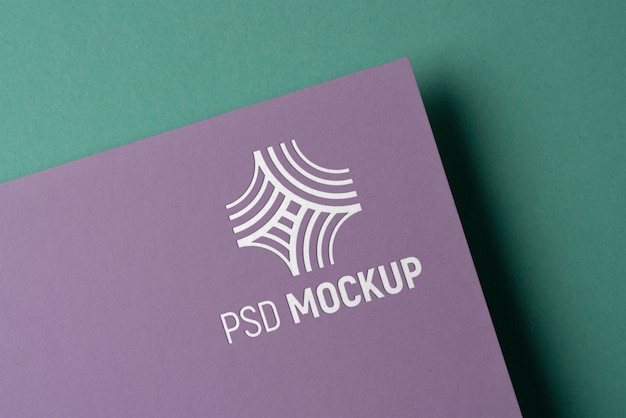 PSD zbliżenie na efekty logo na papierze