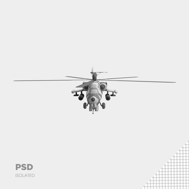 Zbliżenie Na Helikopter 3d Na Białym Tle Premium Psd