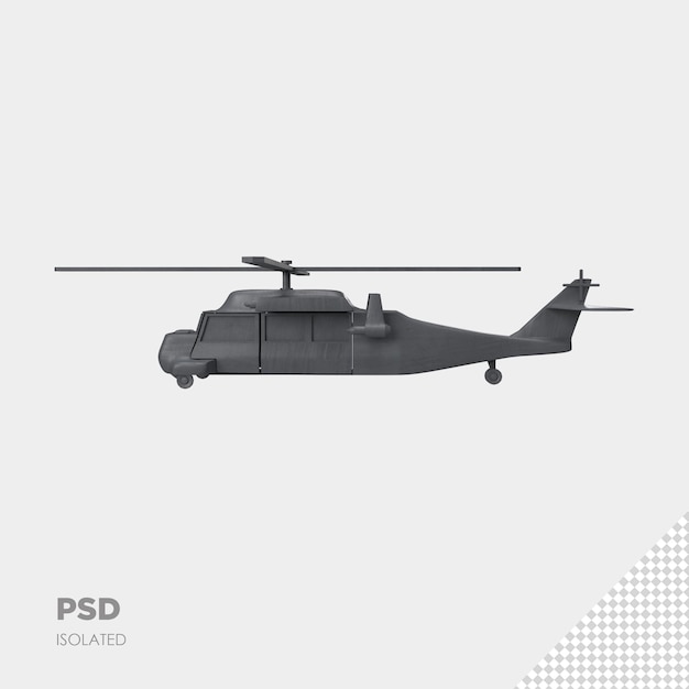 zbliżenie na helikopter 3d na białym tle premium psd