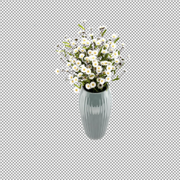 Zbliżenie na kwiat w wazonie renderowania 3d