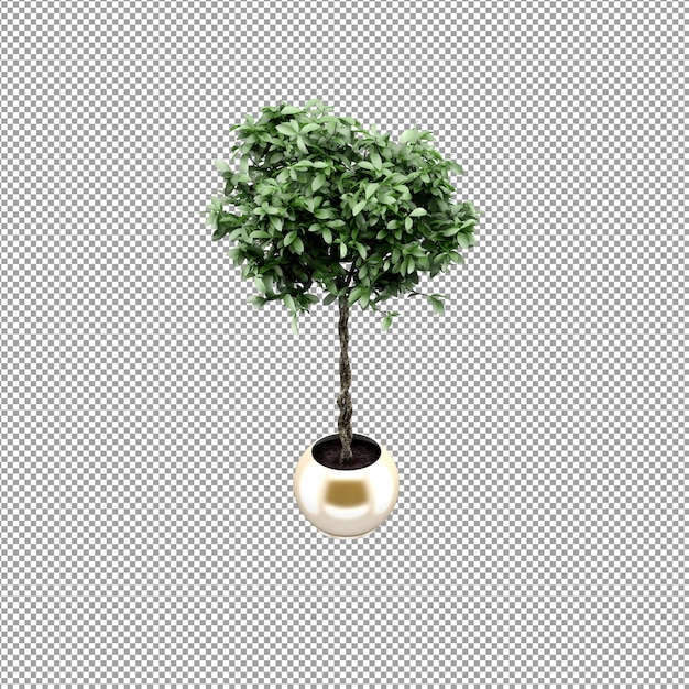 Zbliżenie na kwiat w wazonie w renderowaniu 3d